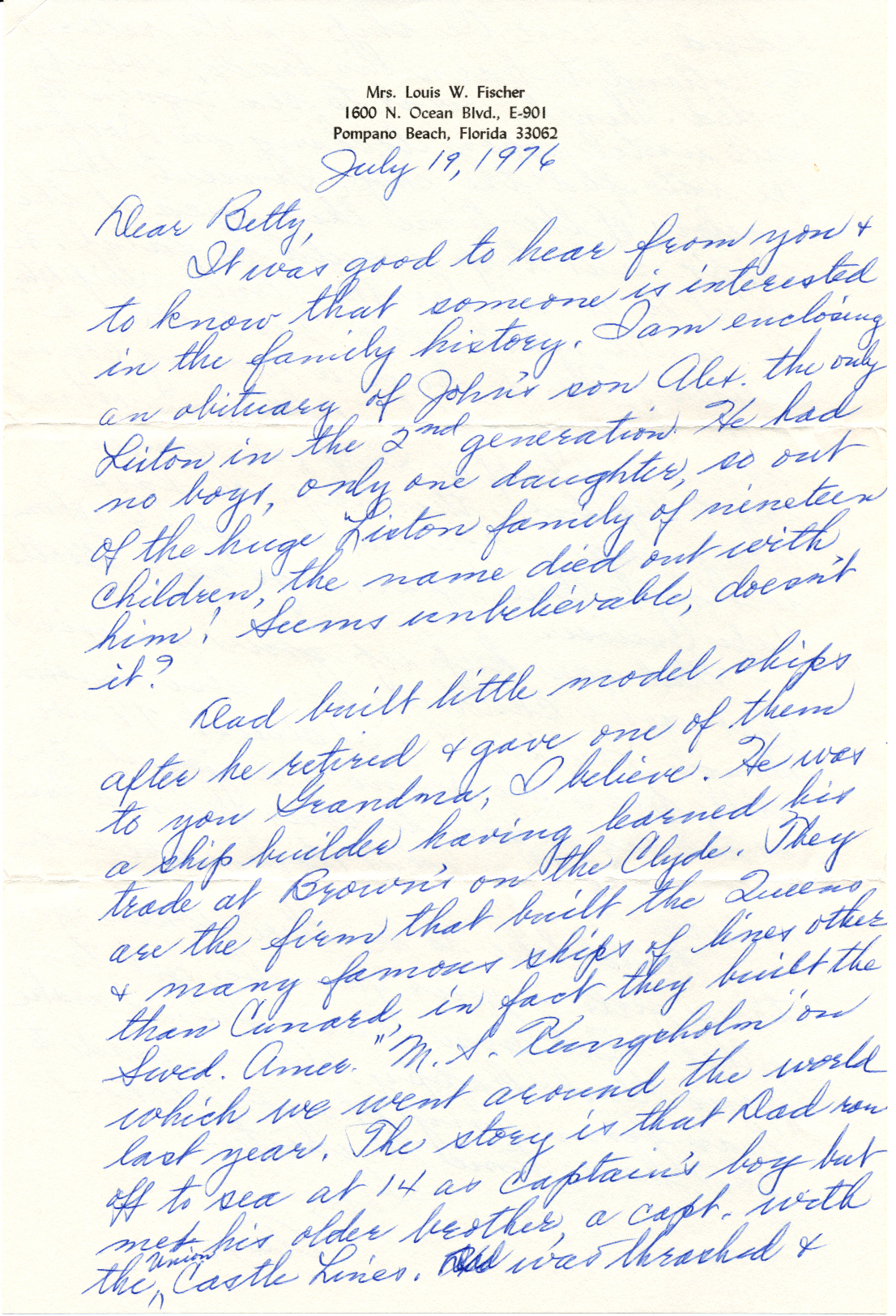 1976 letter, page1